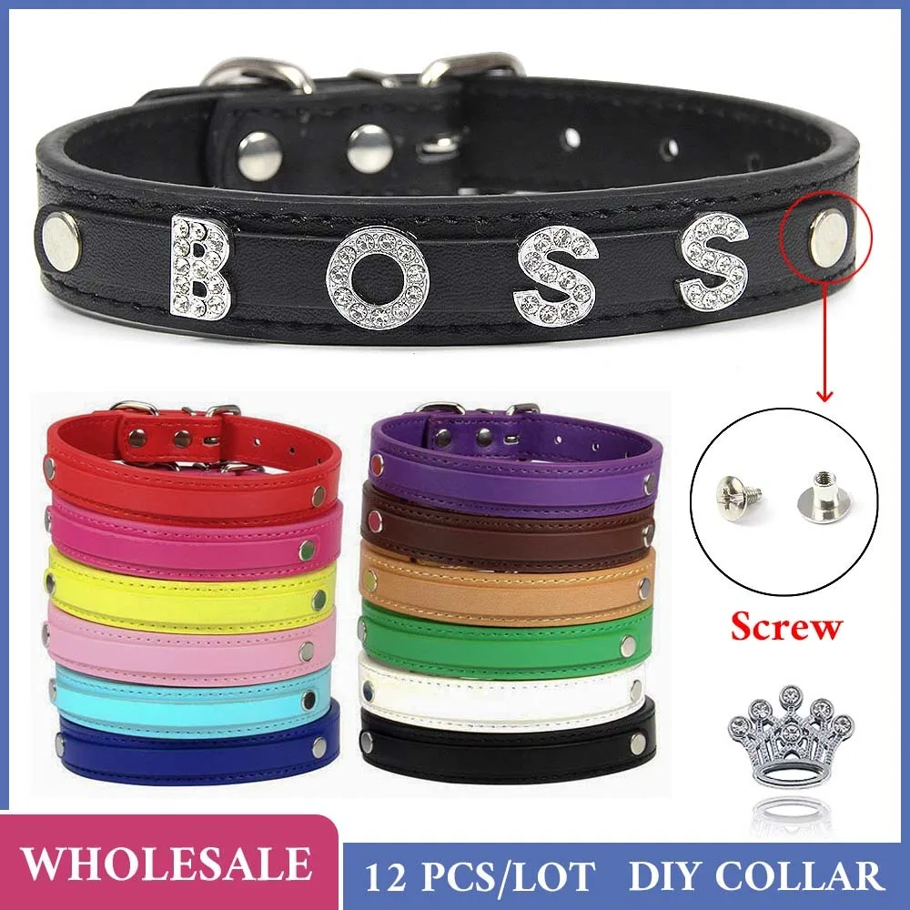 Pet Supplies Wholesale - Collar de piel sintética con letras